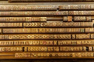 The walls of Hatch Show Print, Nashville’s leading letterpress print company, are full of typeface and blocks for printing—some dating back to the 1870s. PHOTO BY RUSS CORLEY