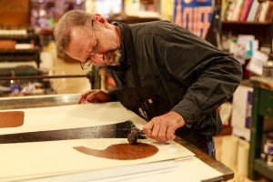 Sherraden’s experience and craftsmanship has inspired a generation of younger artisans, hungry for the authenticity that letterpress art engenders. PHOTO BY RUSS CORLEY