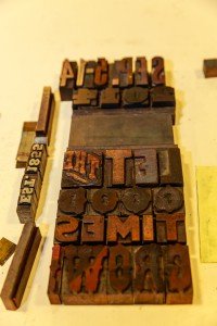 In today’s modern digital age, Hatch still creates its product by hand, using letters and carved blocks to create the visual product, as seen here in a design crafted for the 2014 Tennessee State Fair. PHOTO BY RUSS CORLEY