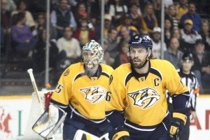 Both Pekka Rinne (G), and Shea Weber (D) were selected to the All-Star Game, but Rinne's injury has him missing the event. PHOTO COURTESY OF DAVID McCARGAR