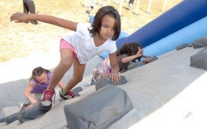A climbing wall is one part of the obstacle course at the Kid's Ultimate Fitness Challenge. PHOTO COURTESY OF ALLSTAR ACTIVE.