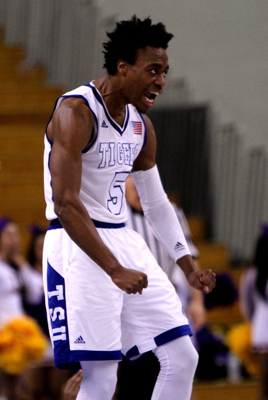 Tahjere McCall and TSU are feeling good about themselves after a tough showing at Tennessee. PHOTO BY MATTHEW MAXEY