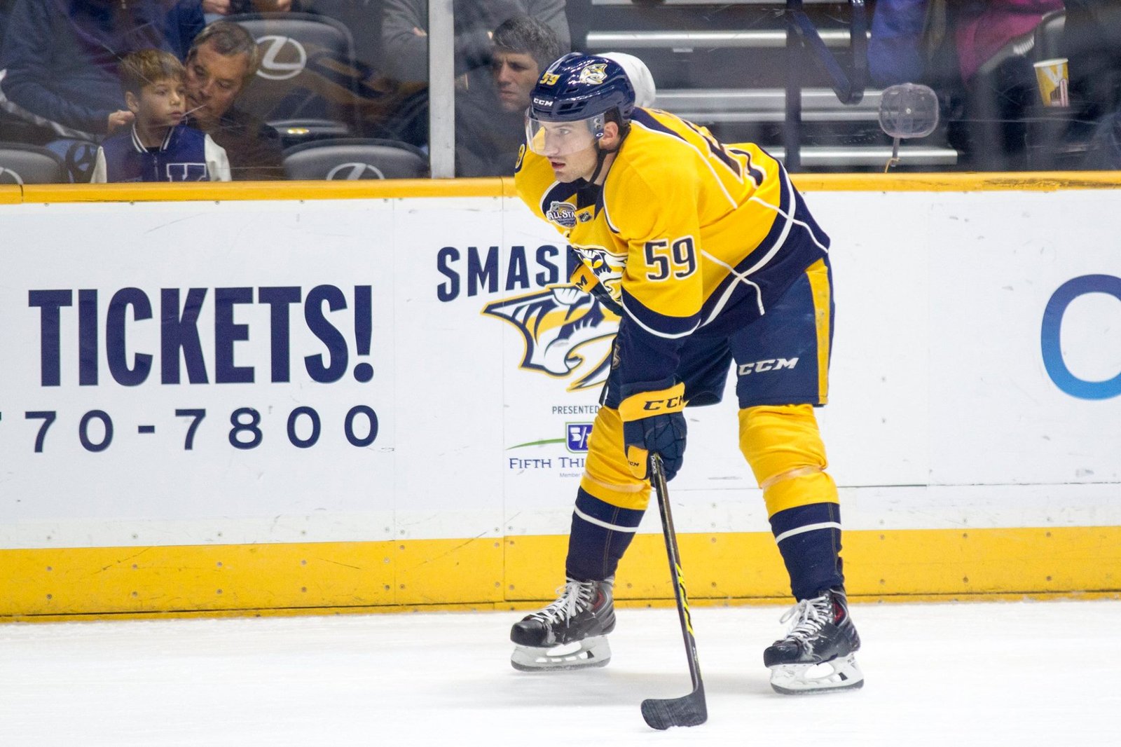 Roman Josi leads the Predators in scoring, despite being a defenseman. The 25 year-old Swiss born Predator will be one of three members of the team to represent at the NHL All Star Game at the end of the month. PHOTO BY DAVID McCARGAR