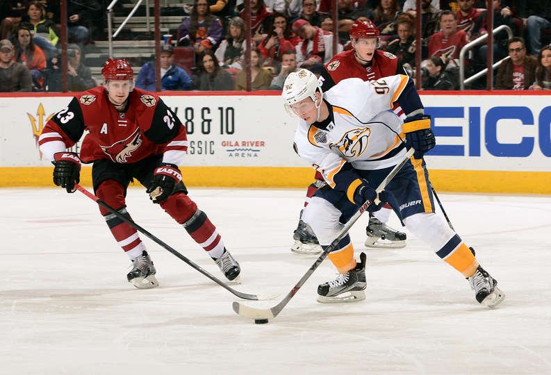 Newly acquired Center Ryan Johansen cost Preds GM David Poile a pretty penny, but his youth, size and accomplishments to date make it seem like a no-brainer for Nashville. PHOTO BY NORM HALL, COURTESY NASHVILLE PREDATORS