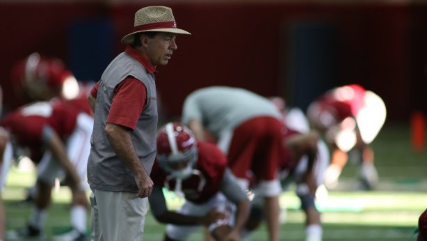 Coach Nick Saban led Alabama to a win over Michigan State, in style. PHOTO COURTESY UNIVERSITY OF ALABAMA