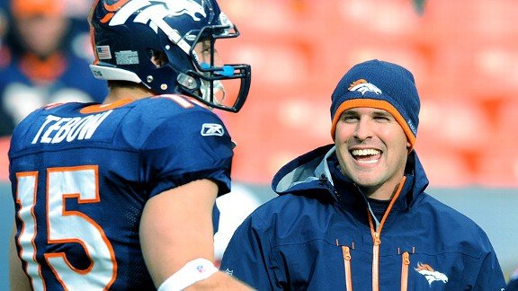 Drafting Tim Tebow was one of the many decisions that cost Josh McDaniels his job in Denver. PHOTO BY RON CHENOY/US PRESSWIRE