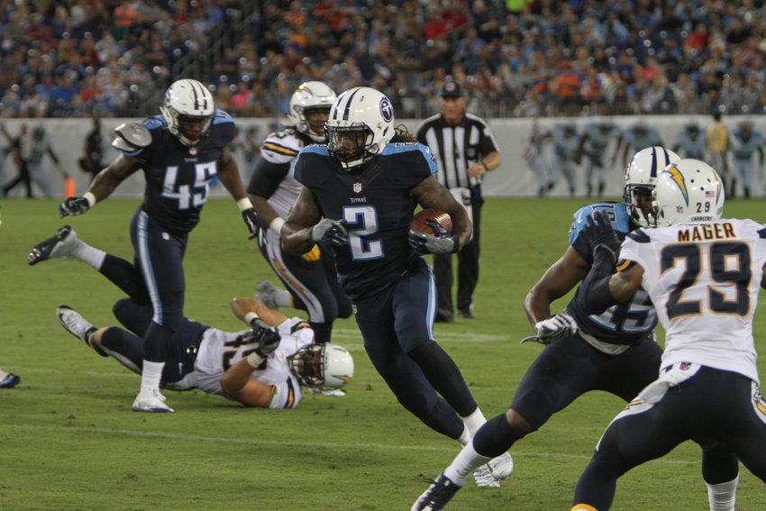 Titans fans can expect to see more of running back Derrick Henry against the Chargers. PHOTO BY MATTHEW MAXEY