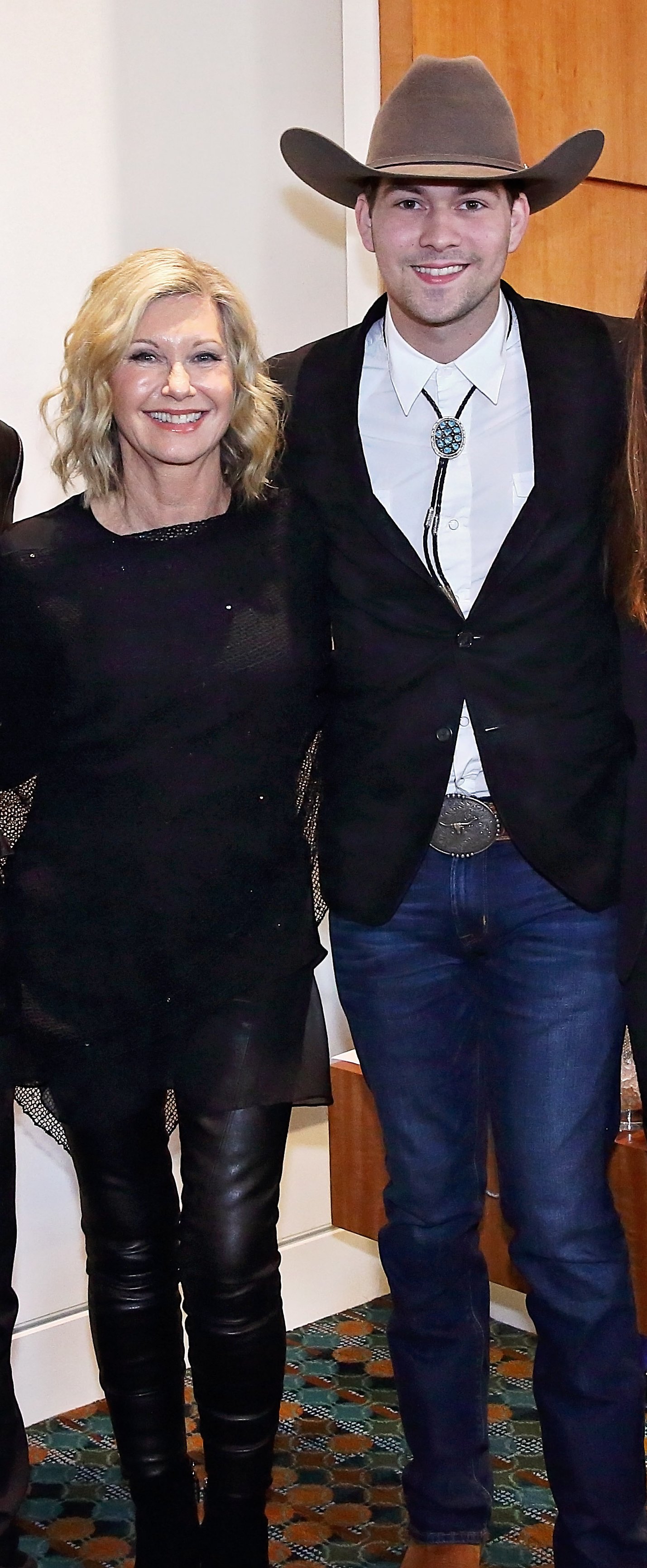 Superstar Olivia Newton John with new country artist, William Michael Morgan. PHOTO BY BEV MOSER/COURTESY OF NASHVILLE SONGWRITERS HALL OF FAME
