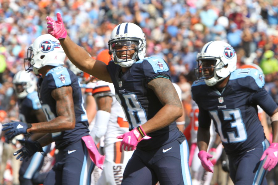 Rishard Matthews landed a big first half touchdown for the Titans in their win over the Browns. PHOTO BY MATTHEW MAXEY