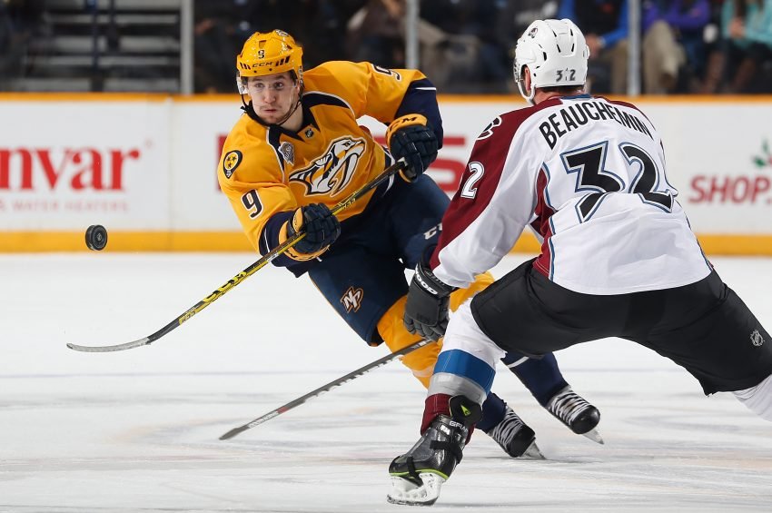 Filip Forsberg, in his third full season in Nashville, has yet to light the lamp, but still leads the team in scoring with his seven assists. Forsberg was a 33 goal scorer last season. Look for him to get on the board in short order. PHOTO COURTESY NASHVILLE PREDATORS