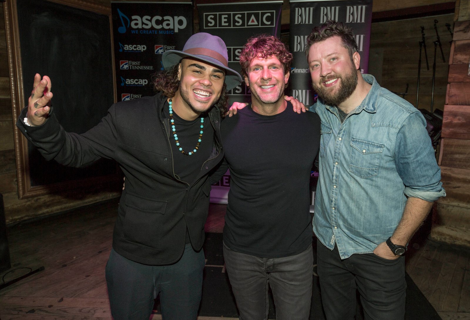 "It Don't Hurt Like It Used To" writers Shy Carter, Billy Currington and Cary Carlowe. PHOTO BY ED RODE, COURTESY OF ASCAP